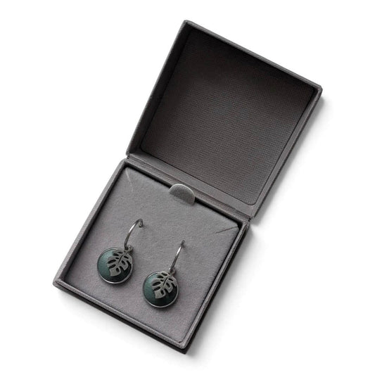 Monstera Earrings Stainless Steel Monstera Leaf Hoop Studs (Stainless Silver or Golden Stainless Silver) homeware shops bristol gift shops bristol Bex & Bolt
