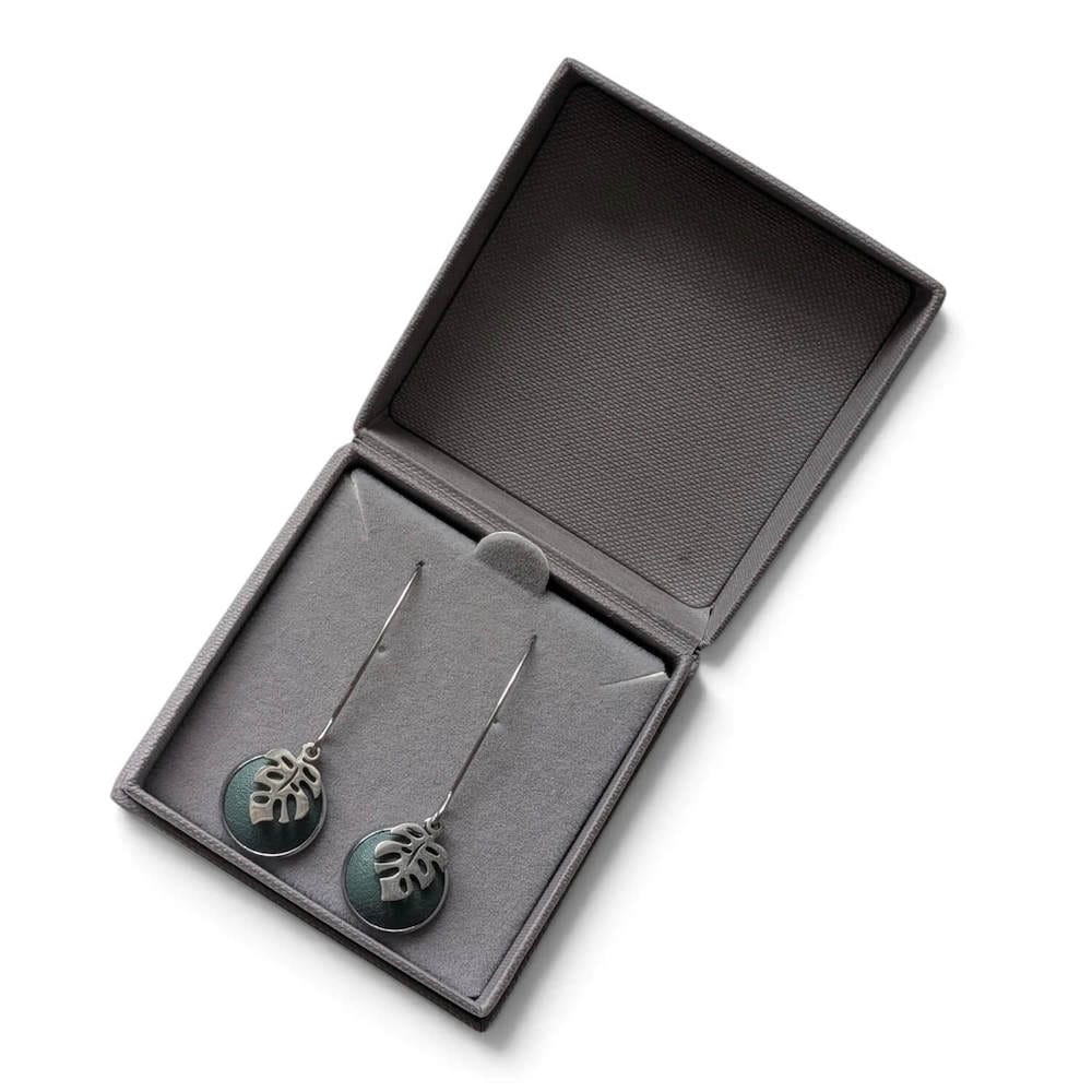 Monstera Earrings Stainless Steel Monstera Leaf V Shape (Stainless Silver or Golden Stainless Silver) homeware shops bristol gift shops bristol Bex & Bolt