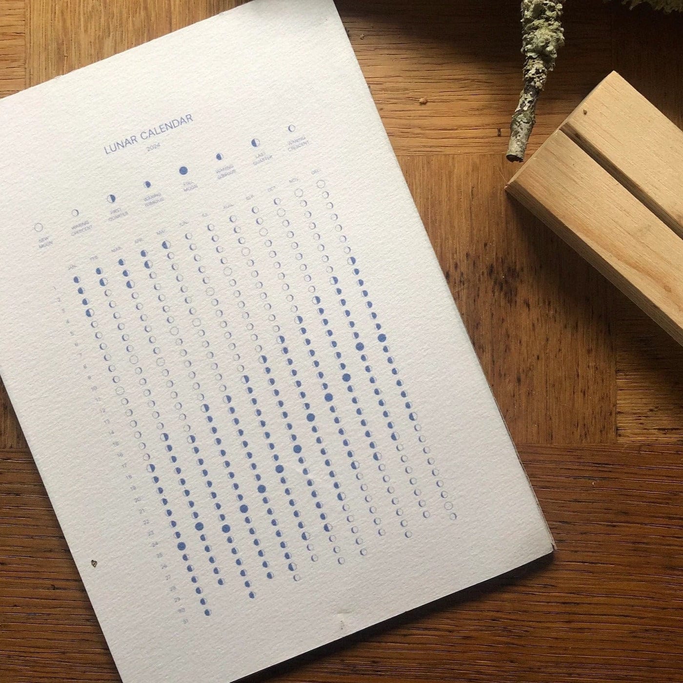 Bohobo Aromatherapies Calendar Moon Calendar - Hand printed