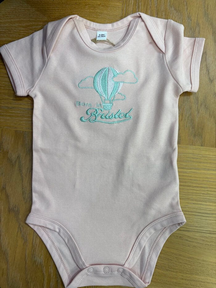 Bristol Baby Grow Born in Bristol | Baby Pink | Baby Bodysuit WIth Suspension Bridge (multiple sizes) homeware shops bristol gift shops bristol Born in Bristol