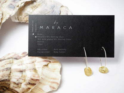 Earrings ZERO - Silver Hoops With Brass Charm homeware shops bristol gift shops bristol By Maraca