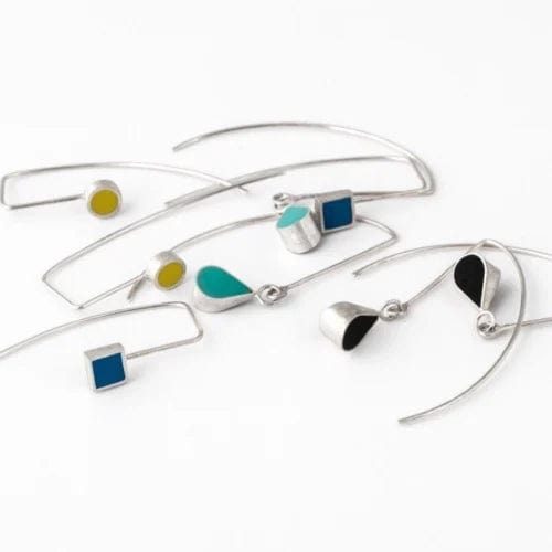 Clare Lloyd Earrings Contemporary Round Wire Earrings (various colours)