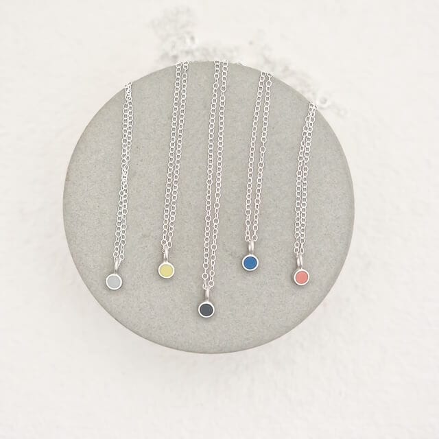 Jewellery Little Dot Pendant - Various Colours 16" Silver Chain homeware shops bristol gift shops bristol Clare Lloyd
