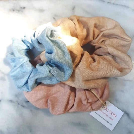 COCOON Natural Dye House Scrunchies Naturally Dyed Vintage Linen Scrunchie