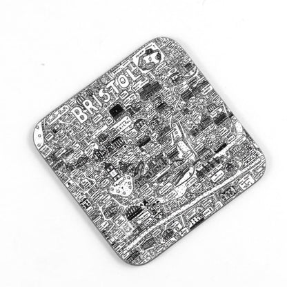 Bristol Coasters Bristol Doodle Map Coasters homeware shops bristol gift shops bristol Dave Draws