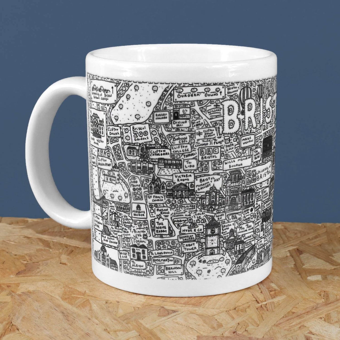 Bristol Mugs Bristol Doodle Ceramic Mug homeware shops bristol gift shops bristol Dave Draws