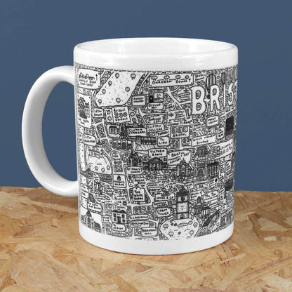 Bristol Mugs Bristol Doodle Ceramic Mug homeware shops bristol gift shops bristol Dave Draws