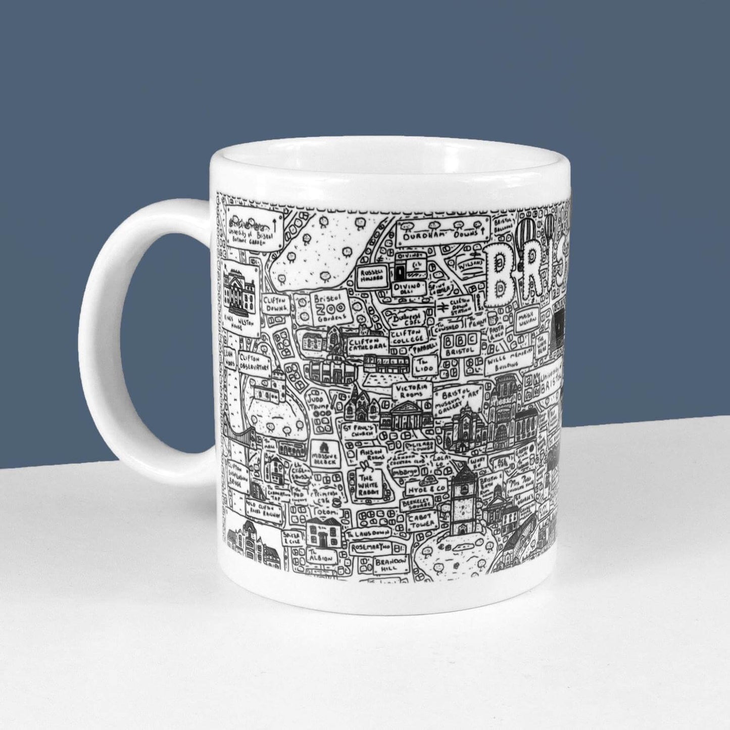 Bristol Mugs Bristol Doodle Ceramic Mug homeware shops bristol gift shops bristol Dave Draws