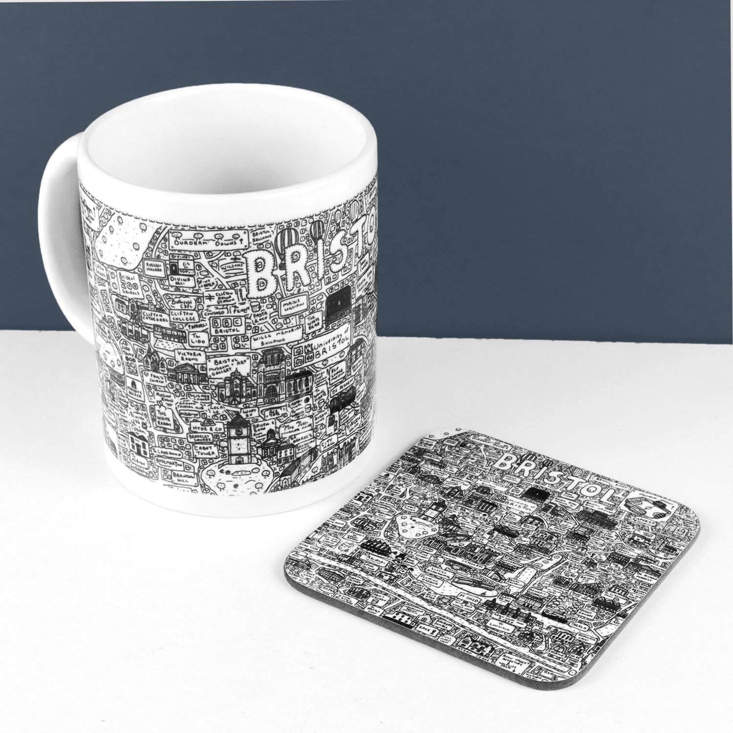 Bristol Mugs Bristol Doodle Ceramic Mug homeware shops bristol gift shops bristol Dave Draws
