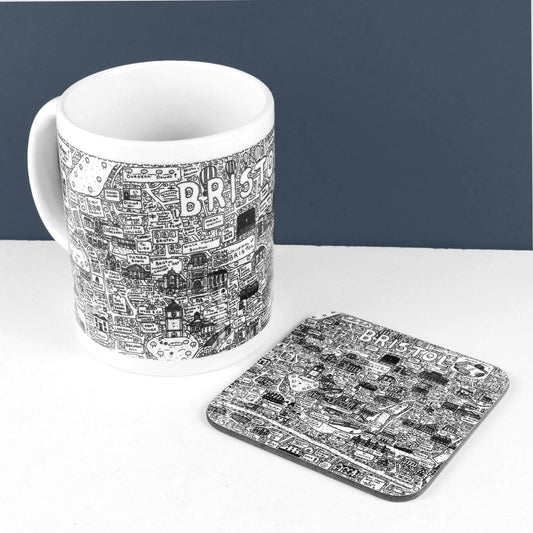 Bristol Mugs Bristol Doodle Ceramic Mug homeware shops bristol gift shops bristol Dave Draws