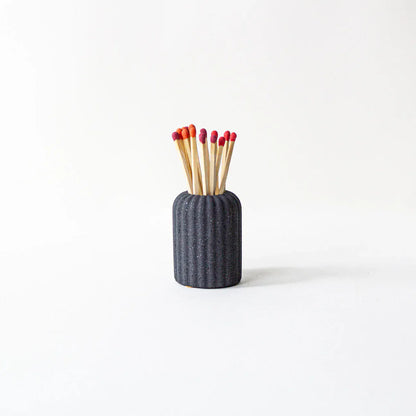 Matches Charcoal Ribbed Matchstick Holder homeware shops bristol gift shops bristol Desire North Design