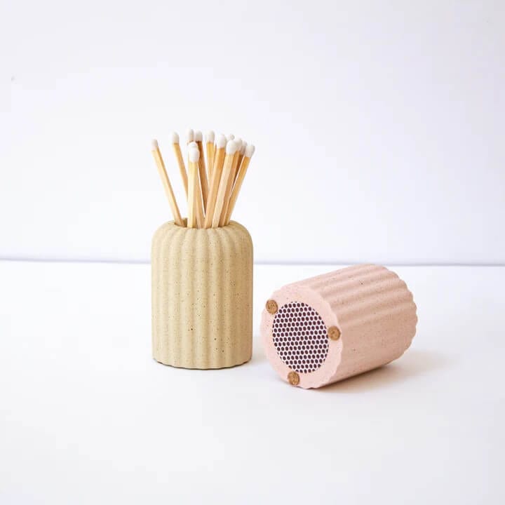 Desire North Design Matches Stone Ribbed Matchstick Holder
