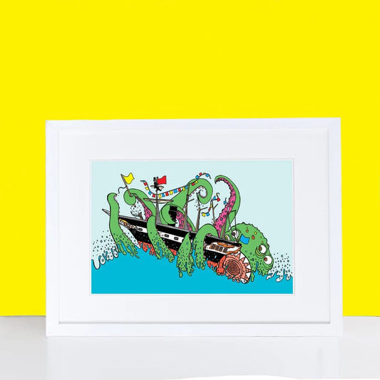 Prints A4 Print Monster Vs SS Great Britain Print homeware shops bristol gift shops bristol Dixon Does Doodles