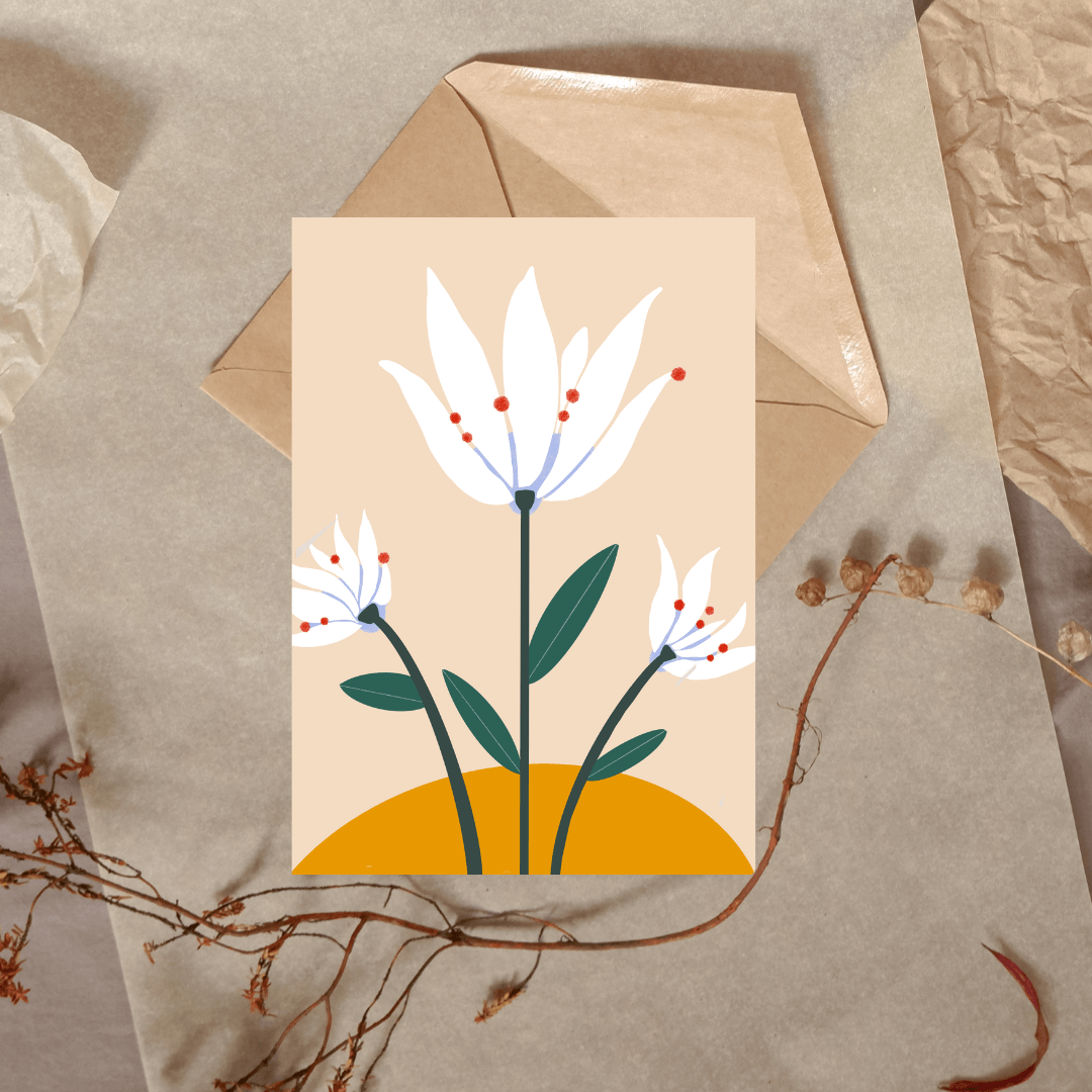 Flower Greetings Card Casablanca Lily Greetings Card homeware shops bristol gift shops bristol Do It Later Illustration