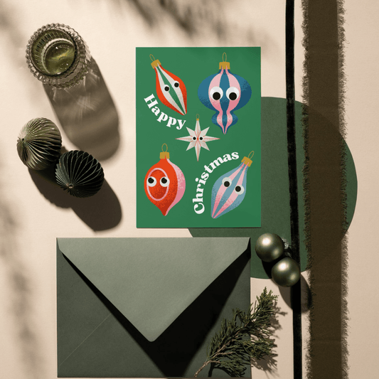 Greetings Card Googly Eye Christmas card homeware shops bristol gift shops bristol Do It Later Illustration