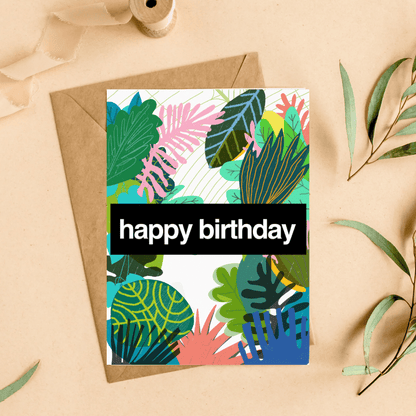 Greetings Card Happy Birthday- Botanical greeting card homeware shops bristol gift shops bristol Do It Later Illustration