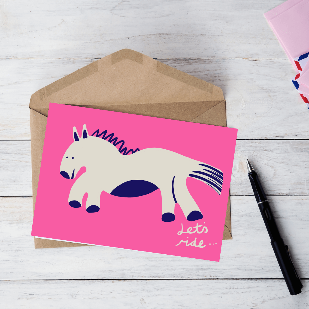Greetings Card Lets Ride Greetings Card homeware shops bristol gift shops bristol Do It Later Illustration