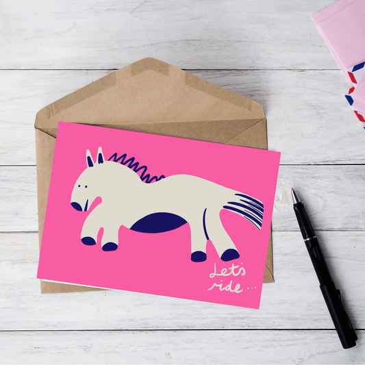 Greetings Card Lets Ride Greetings Card homeware shops bristol gift shops bristol Do It Later Illustration