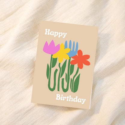 Greetings Card Matisse Flowers Happy Birthday - Greetings Card homeware shops bristol gift shops bristol Do It Later Illustration