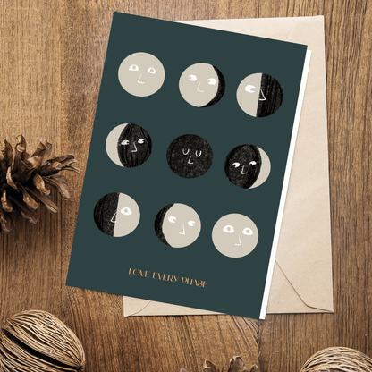 Greetings Card Moon Phases Greetings Card homeware shops bristol gift shops bristol Do It Later Illustration
