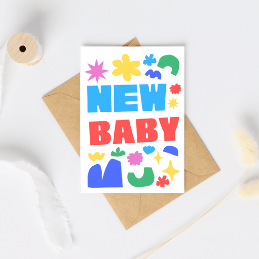 Greetings Card New Baby Greetings Card homeware shops bristol gift shops bristol Do It Later Illustration
