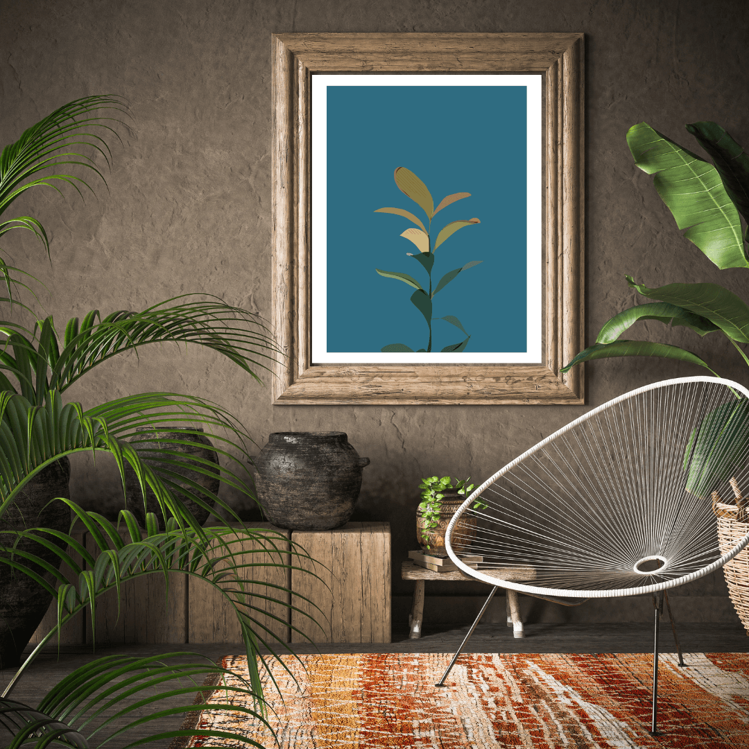 Prints Blue Plant Print (various sizes) homeware shops bristol gift shops bristol Do It Later Illustration