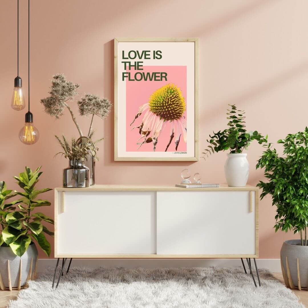 Prints Love Is The Flower A4 Positive Affirmation Flower Prints (various designs) homeware shops bristol gift shops bristol Do It Later Illustration