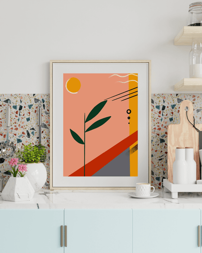 Prints Plant Print with Sun design homeware shops bristol gift shops bristol Do It Later Illustration