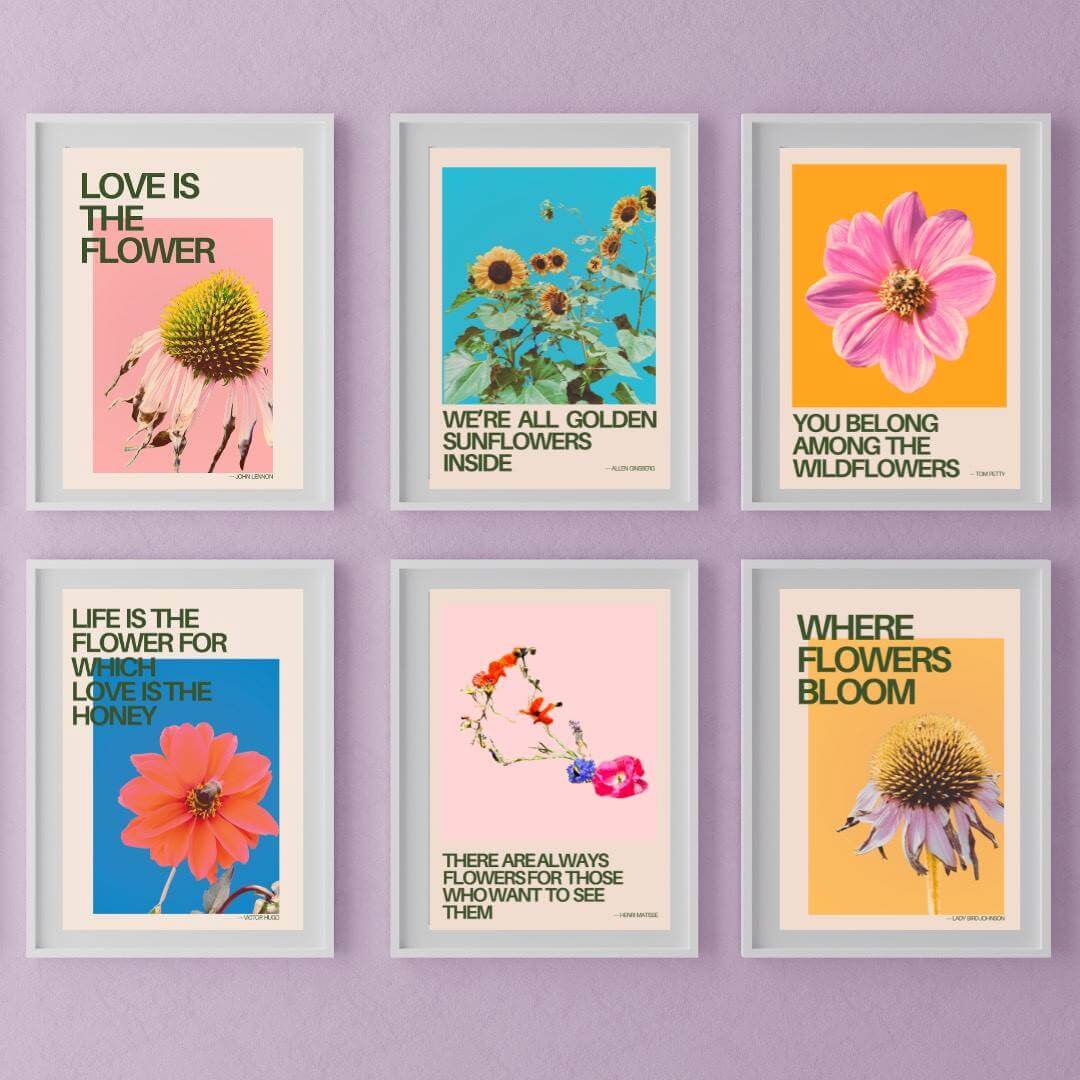Prints Positive Affirmation Flower Prints (various designs) homeware shops bristol gift shops bristol Do It Later Illustration