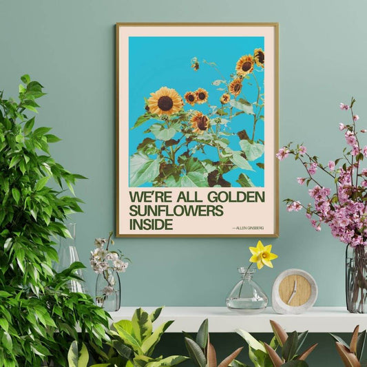Prints Sunflower A4 Positive Affirmation Flower Prints (various designs) homeware shops bristol gift shops bristol Do It Later Illustration