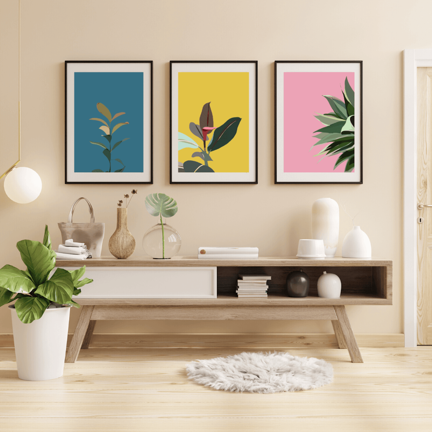 Prints Yellow Rubber Plant Print (various sizes) homeware shops bristol gift shops bristol Do It Later Illustration