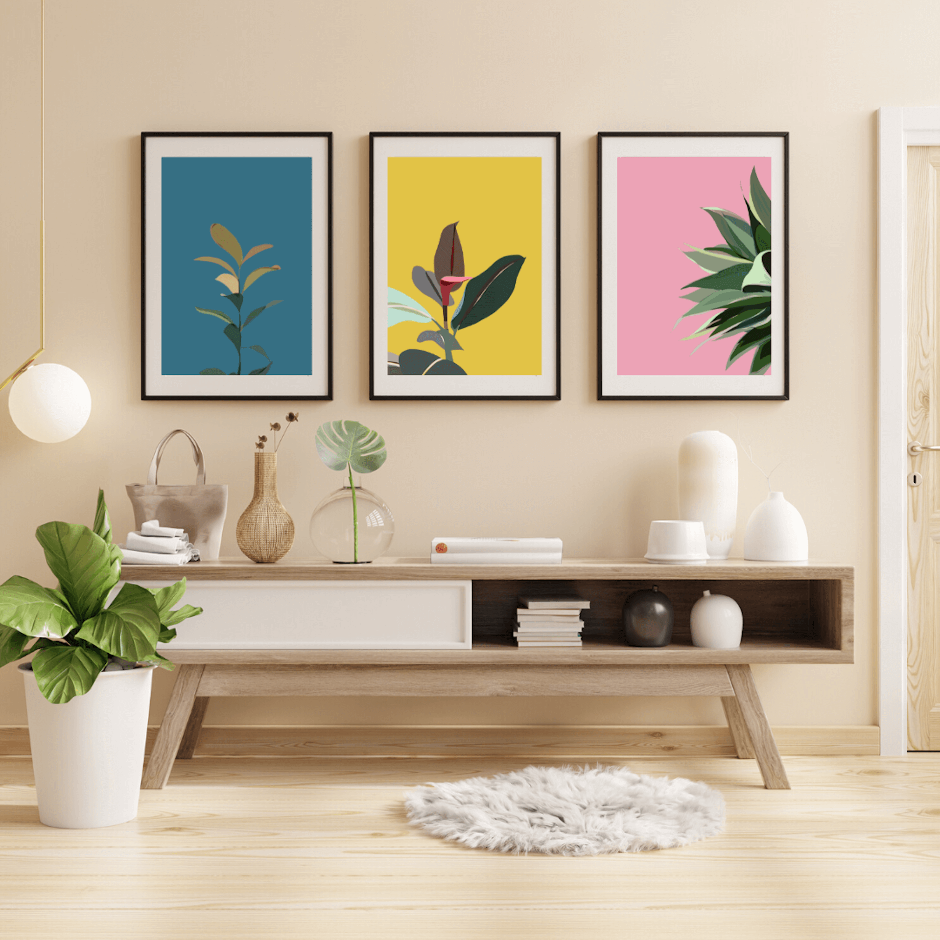 Prints Yellow Rubber Plant Print (various sizes) homeware shops bristol gift shops bristol Do It Later Illustration