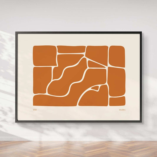 Prints Solid Fluid (Orange) homeware shops bristol gift shops bristol Double j