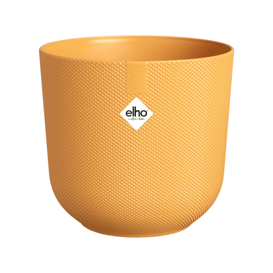 Elho Amber Yellow Recycled Plastic Plant Pot - Jazz Round (multiple sizes)