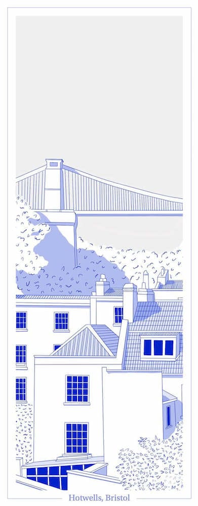 Bristol Bookmark Blue Clifton Suspension Bridge Bookmark Hotwells (various colours) homeware shops bristol gift shops bristol Ellie Rowe Design