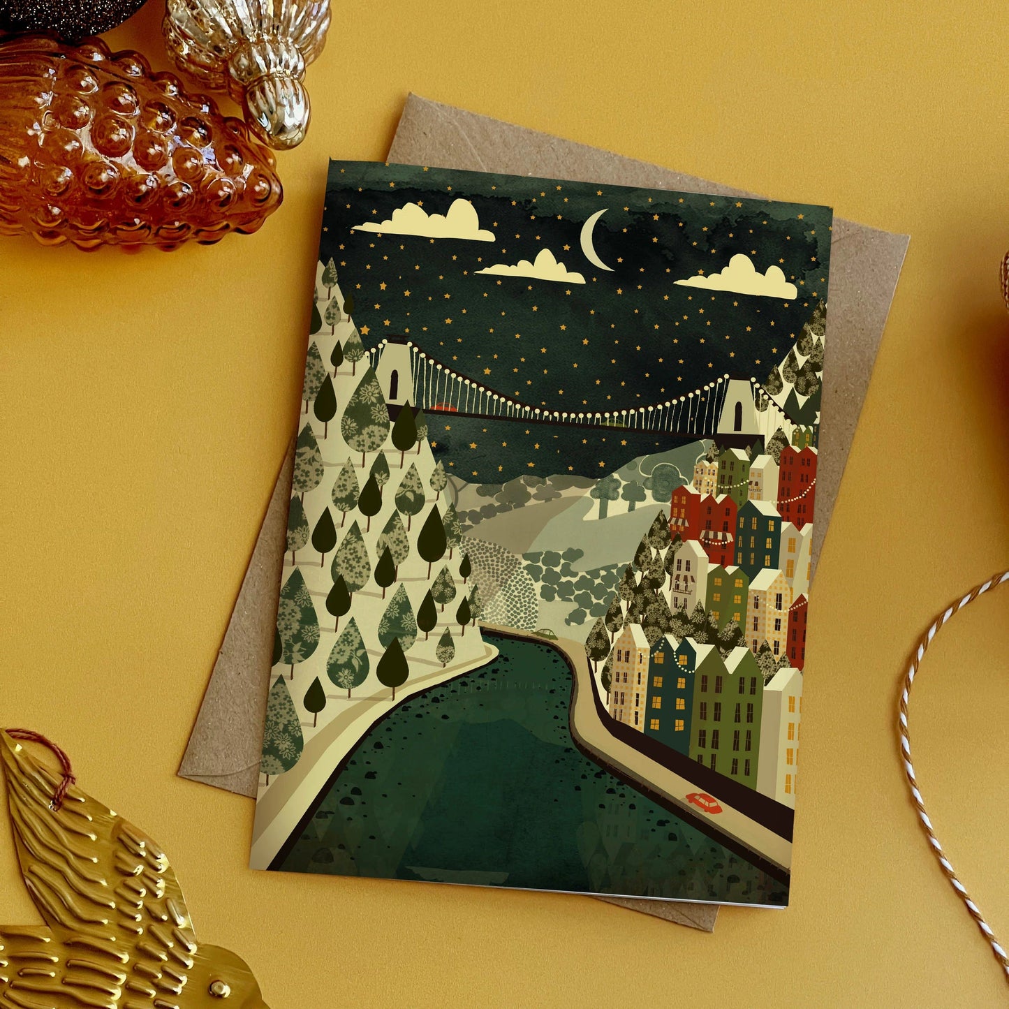 Christmas Card Clifton Suspension Bridge Christmas Card Bristol Scenes - Christmas Cards (various designs) homeware shops bristol gift shops bristol Emy Lou Holmes