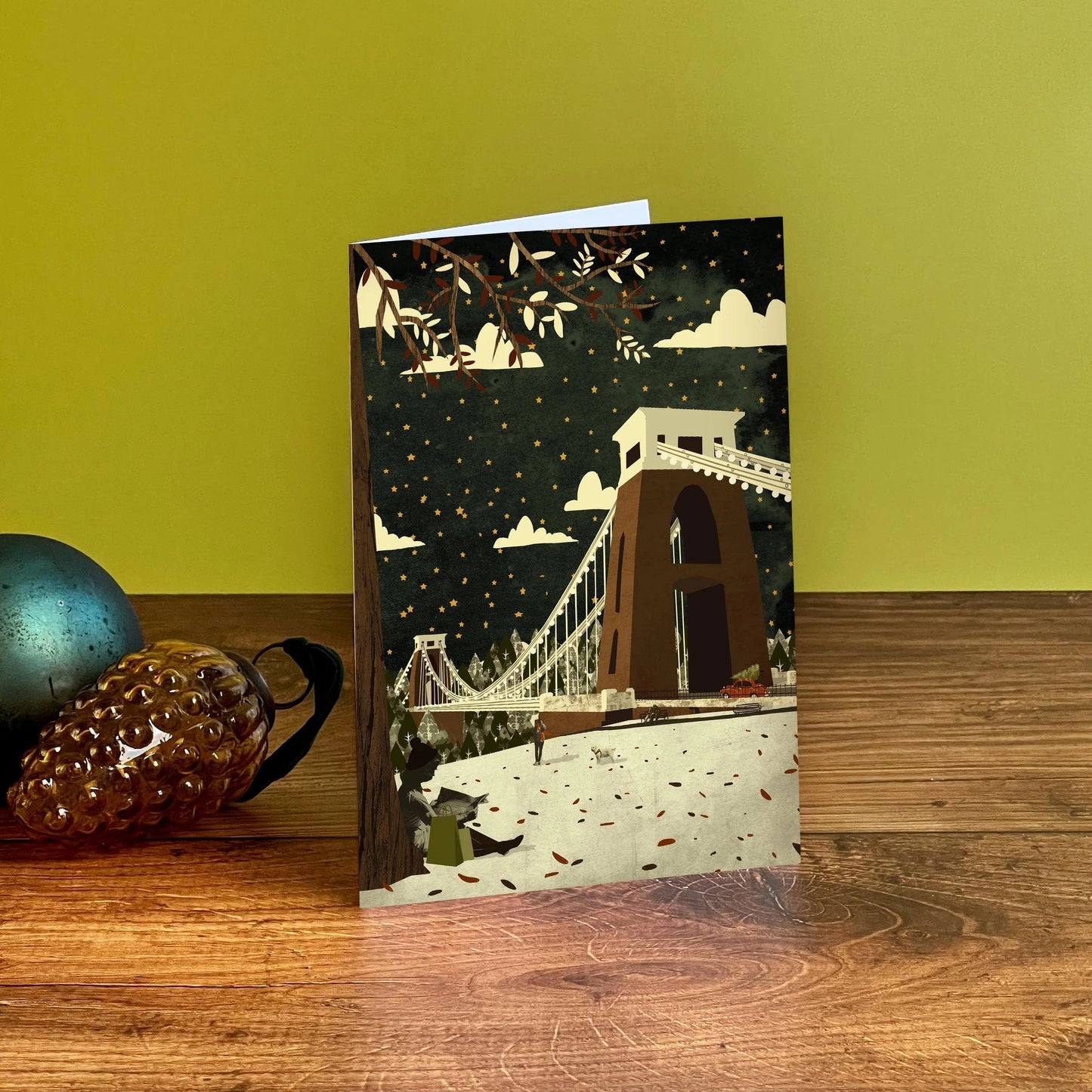 Christmas Card Clifton Suspension Bridge View Christmas Card Bristol Scenes - Christmas Cards (various designs) homeware shops bristol gift shops bristol Emy Lou Holmes
