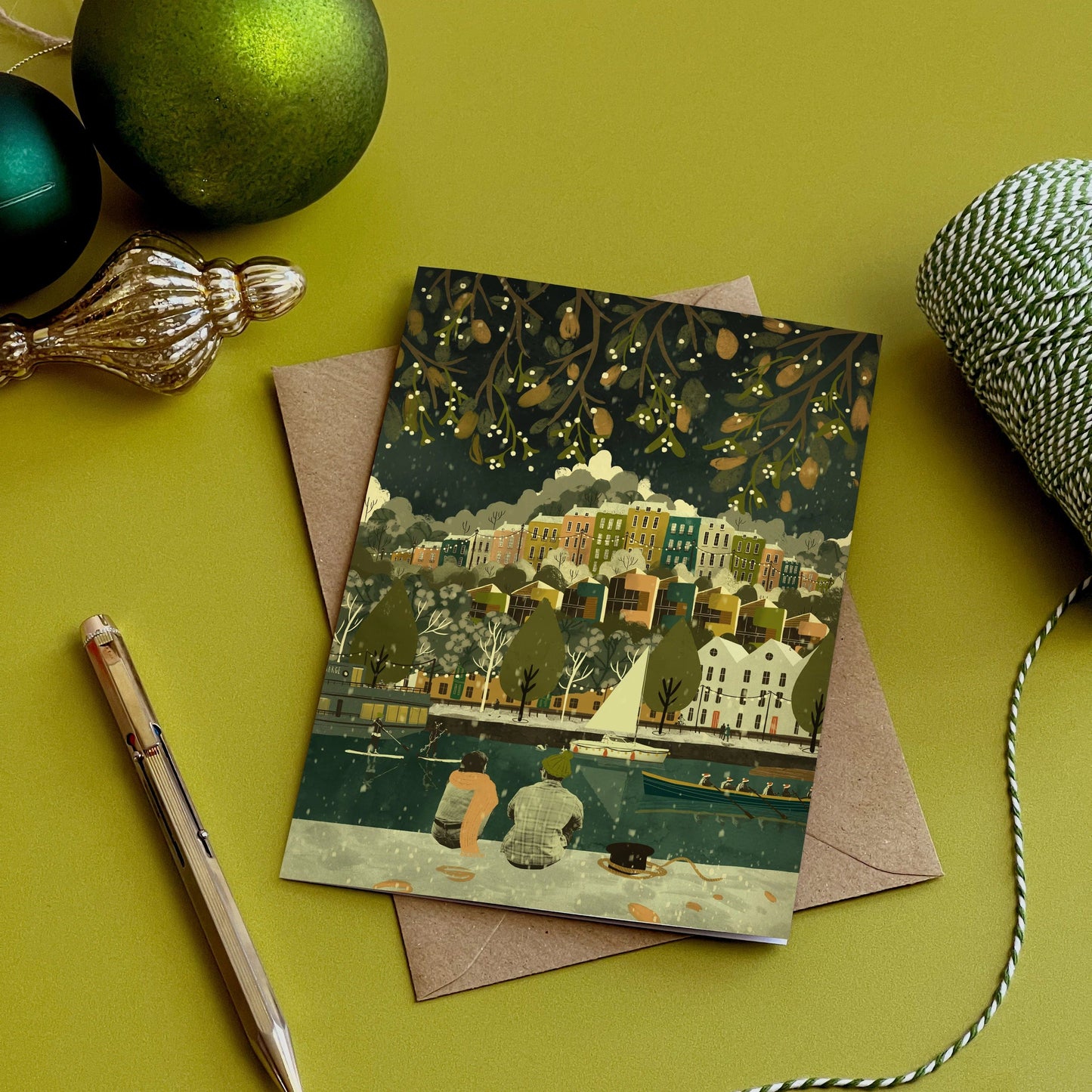 Christmas Card Rainbow Houses Christmas Card Bristol Scenes - Christmas Cards (various designs) homeware shops bristol gift shops bristol Emy Lou Holmes