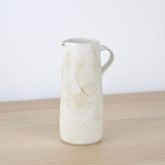 Florence Ceramics Jug Tall Jug in Speckled Stoneware with Hand-Carved Texture