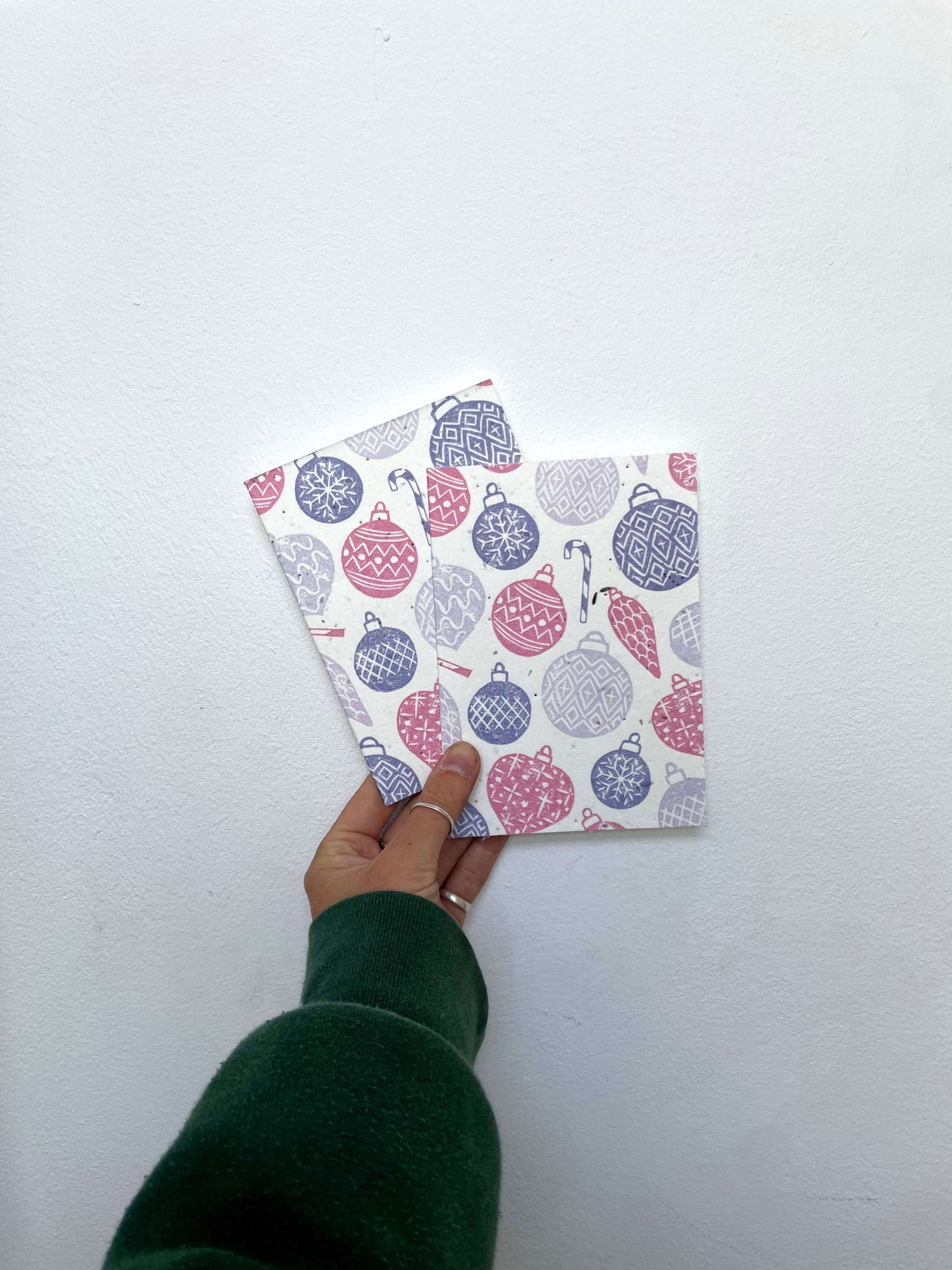 Greetings Card Baubles - Pink Plantable Christmas Seed Card - Various Designs homeware shops bristol gift shops bristol Flower Girl Studios