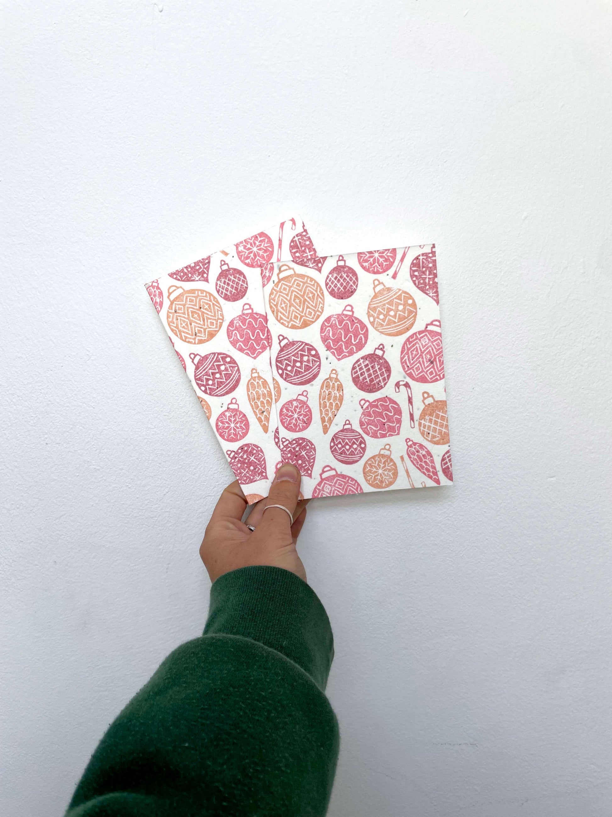 Greetings Card Baubles - Red Plantable Christmas Seed Card - Various Designs homeware shops bristol gift shops bristol Flower Girl Studios