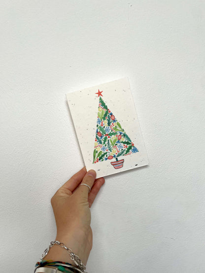 Greetings Card Christmas Tree Plantable Christmas Seed Card - Various Designs homeware shops bristol gift shops bristol Flower Girl Studios
