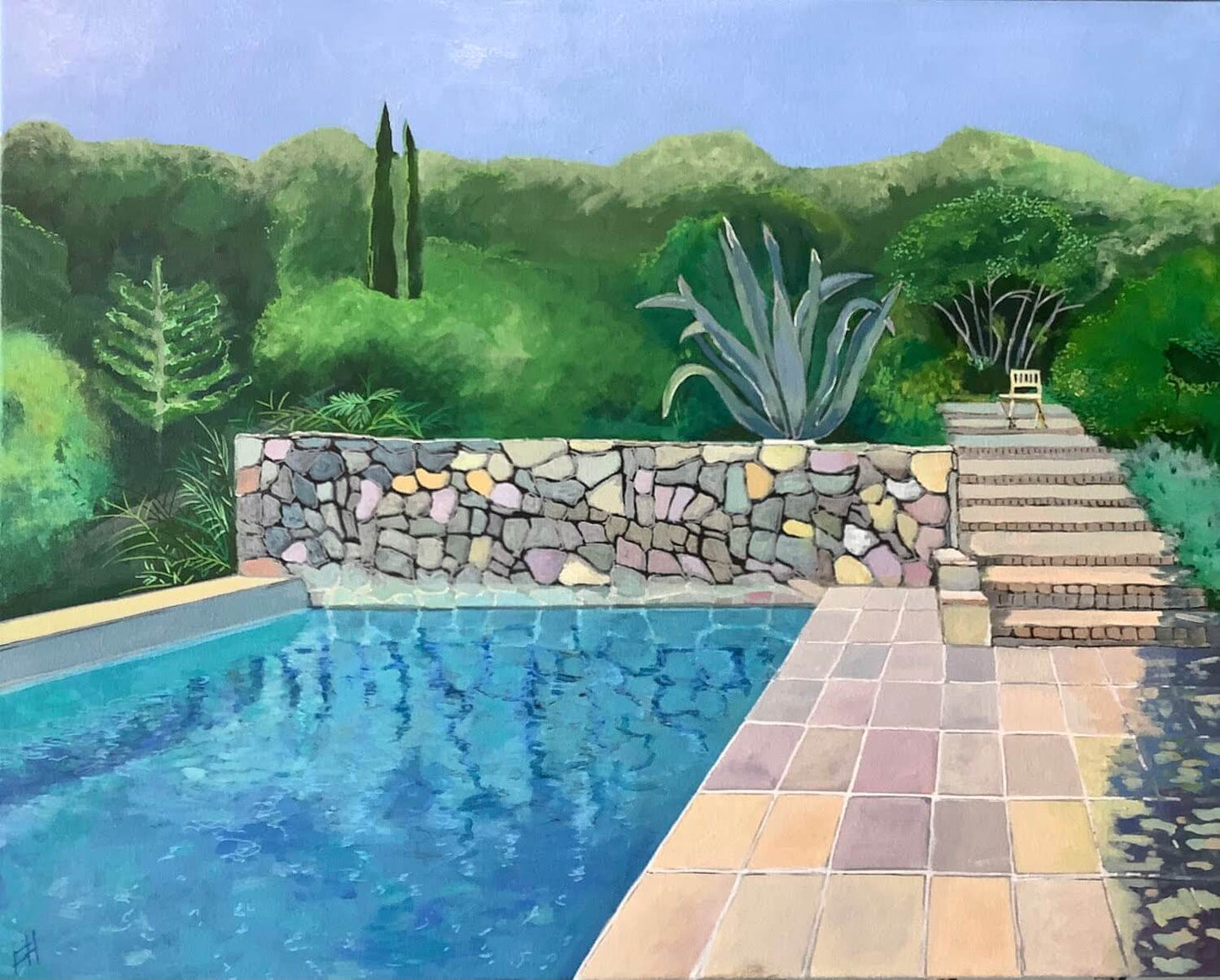 Summer Greeting Cards Riviera Pool - Blank Greeting Card homeware shops bristol gift shops bristol Freddie Harrold