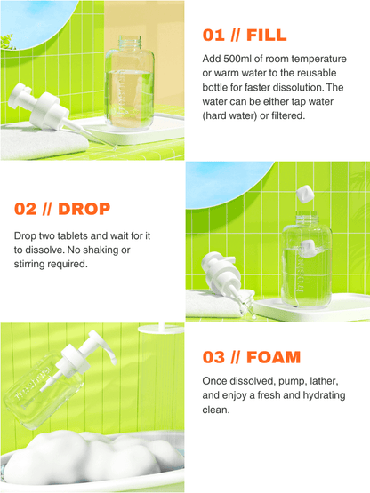 Foaming Body Wash Tablet Body Wash Refill Packs homeware shops bristol gift shops bristol Freshcia