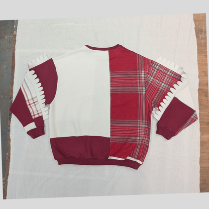 Rework Sweatshirt Large Sustainable Rework Sweatshirt - Maroon & White Mix homeware shops bristol gift shops bristol Fruit Salad