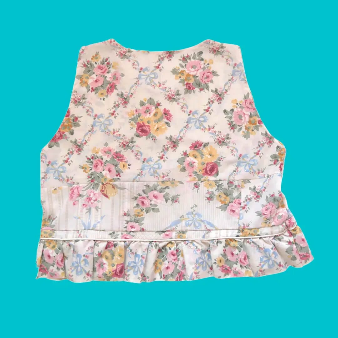 Sustainable Vest Medium Frill Vest- Vintage Florals homeware shops bristol gift shops bristol Fruit Salad