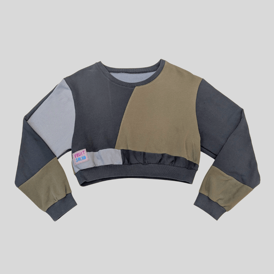 Sweatshirt Medium Sustainable Cropped Sweatshirt - Navy, Sky Blue & Taupe homeware shops bristol gift shops bristol Fruit Salad