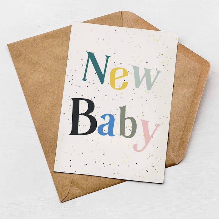 Greetings Card Speckle New Baby Greetings Card homeware shops bristol gift shops bristol Greenwich Paper Studio