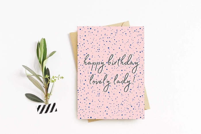Happy Birthday Greetings Card Happy Birthday Lovely Lady card homeware shops bristol gift shops bristol Greenwich Paper Studio