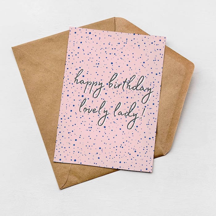 Happy Birthday Greetings Card Happy Birthday Lovely Lady card homeware shops bristol gift shops bristol Greenwich Paper Studio
